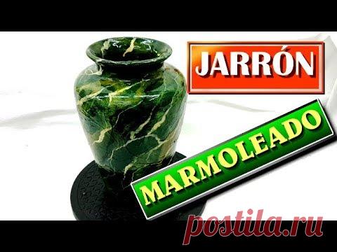COMO HACER UN JARRÓN MARMOLEADO, reciclando uno viejo