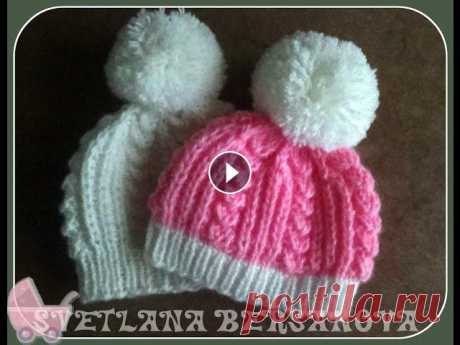 Вязаная шапочка для новорожденного.Knitted hats for newborns Вяжем спицами простую шапочку для малыша. Пряжа кавказская в три кручения, спицы №3. Размер - обхват головы 40 -42 см. высота 15 см. Набрать на спицы ...