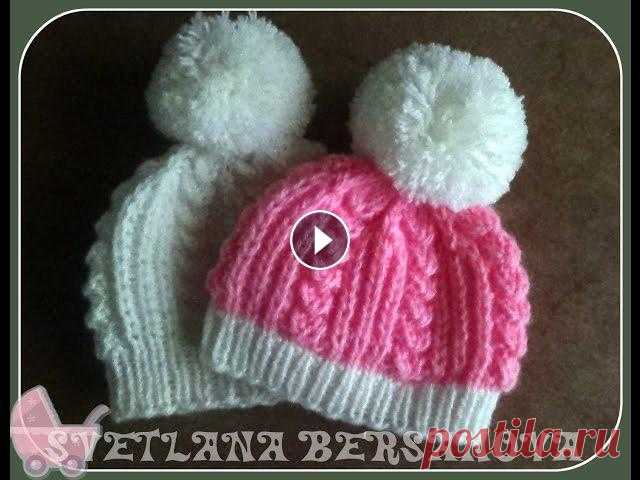 Вязаная шапочка для новорожденного.Knitted hats for newborns Вяжем спицами простую шапочку для малыша. Пряжа кавказская в три кручения, спицы №3. Размер - обхват головы 40 -42 см. высота 15 см. Набрать на спицы ...