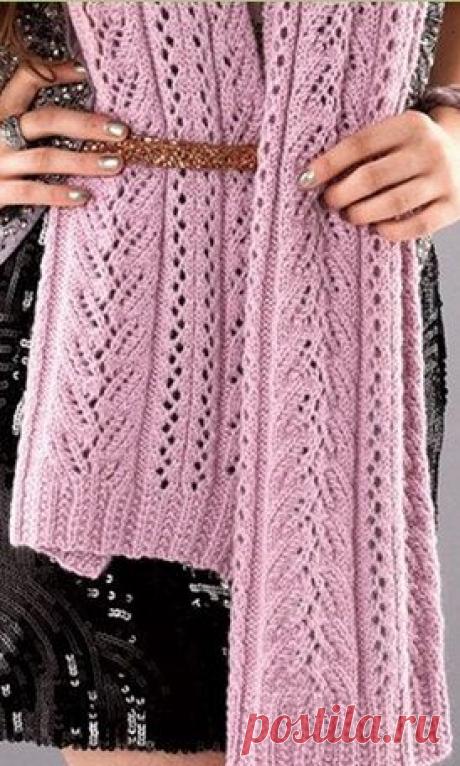 Узор для вязания шарфа спицами.