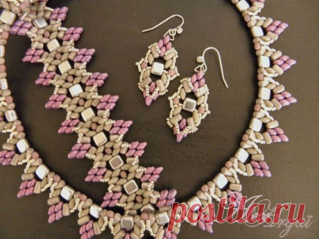 Superduos and Tila Bead Bracelet, Earrings and Necklace. | bijoux