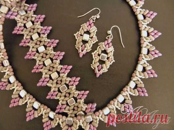 Superduos and Tila Bead Bracelet, Earrings and Necklace. | bijoux
