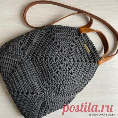 Сумка крючком из шнура ГРАНИ