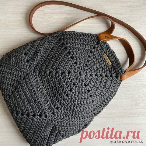 Сумка крючком из шнура ГРАНИ