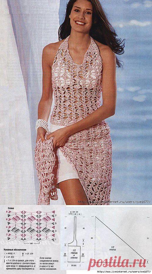 Летний комплект-ажурный топ и платок..