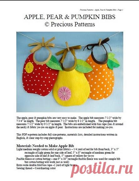 Слюнявчики - выкройка и мастер класс / Шитье, вязание для детей на спицах и крючком с описанием / КлуКлу. Рукоделие - бисероплетение, квиллинг, вышивка крестом, вязание