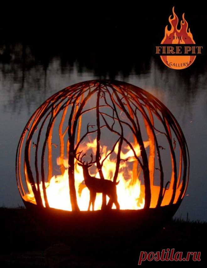 Дизайнерские огненные шары в саду ~ Planetalsad