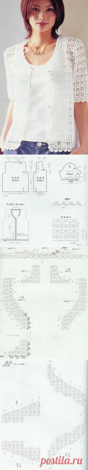 Летний жакет крючком