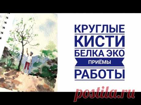 Приемы рисования круглыми кистями Белка эко.