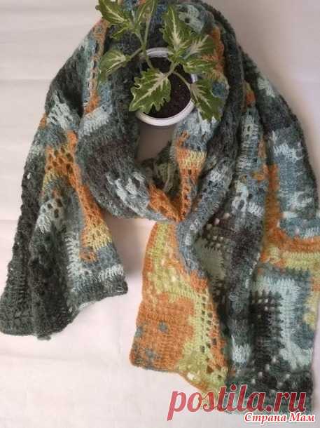 Палантин Зигзаг от угла, крючком - Вязание - Страна Мам
