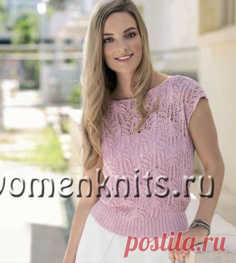 Розовый ажурный топ спицами. Нежный красивый узор этого топа делает его очень женственным и стильным
Журнал «Сабрина. Спецвыпуск» № 3/2018
