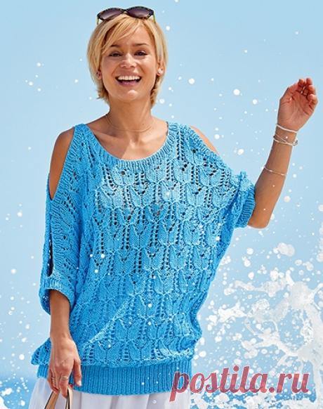 Джемпер с вырезами на рукавах  https://verena.ru/vyazanie-spicami/dzhemper-s-vyrezam..

#СреднийУровень@best_burda #ВязаниеНаСпицах@best_burda

Лазурный цвет джемпера освежает подобно веющей от воды прохладе. Изысканные вырезы на плечах и выразительный ажурный узор дополняют непринужденный стиль модели.

Журнал «Сабрина» № 4/2019