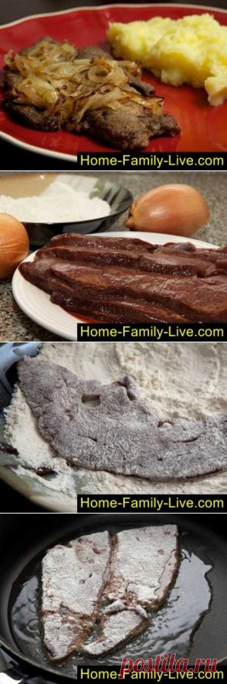 Жареная говяжья печень - пошаговый фоторецепт жареной печени кускамиКулинарные рецепты