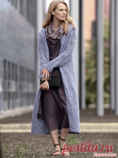 Пальто ажурным узором. Спицы Всем посетителям Страны Мам доброго времени суток! Предлагаю Вашему вниманию  ПАЛЬТО ПРЯМОГО СИЛУЭТА со сдержанным элегантным ажурным рисунком РАЗМЕР  48/50 ПОТРЕБУЕТСЯ