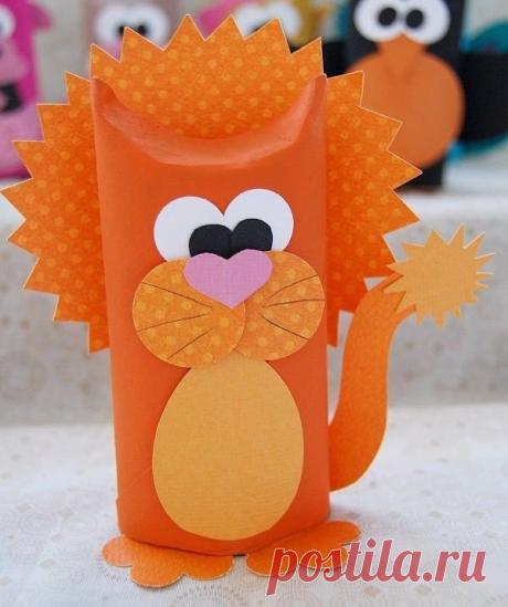 Зверушки из картонных трубок от туалетной бумаги