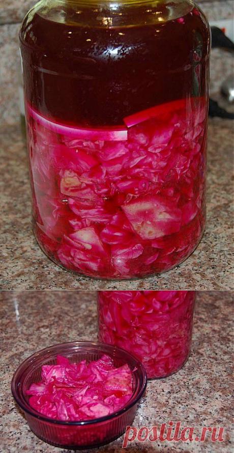 Записки кулинарного маньяка - Розовая маринованная капуста по мотивам Обмена рецептами