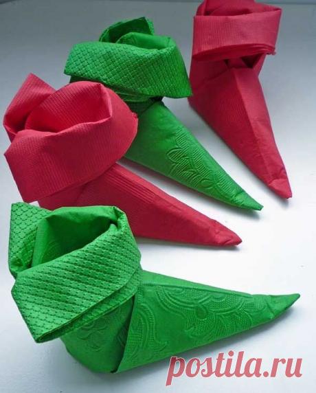 Elf shoes out of napkins~~