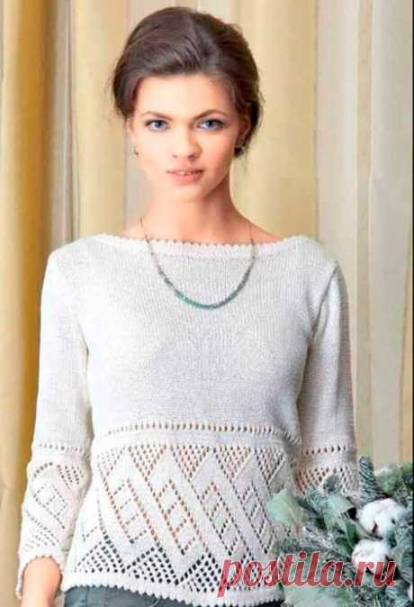 Джемпер с ажурной каймой
