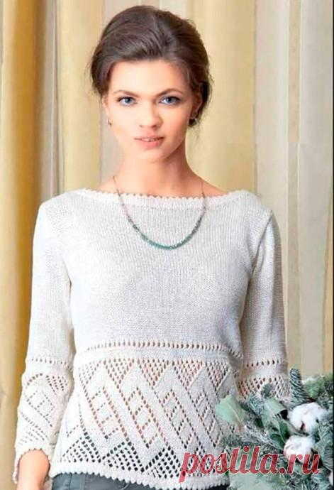 Джемпер с ажурной каймой