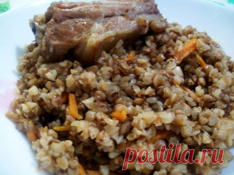 Гречка со  свиными ребрышками
