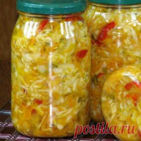 Рецепт салата "Осенний" с капустой на зиму - Овощи на зиму от 1001 ЕДА