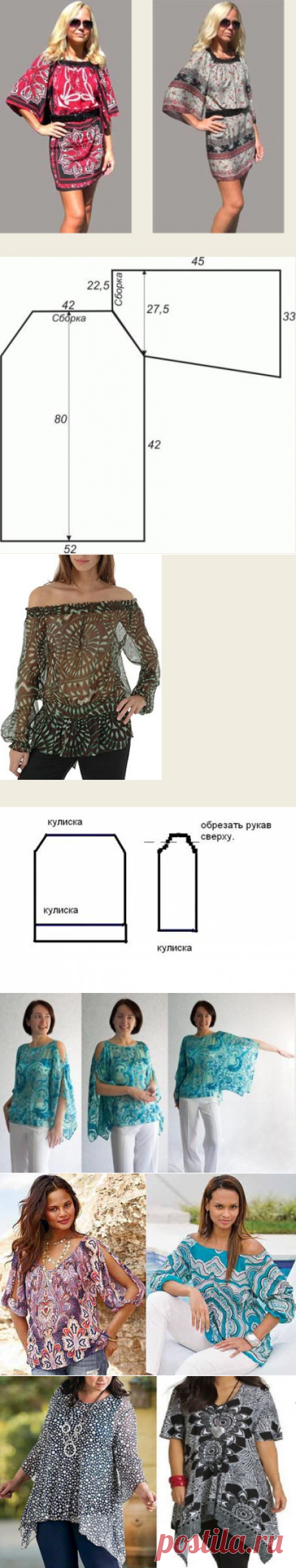 Выкройки туник любого размера - шьем быстро и легко