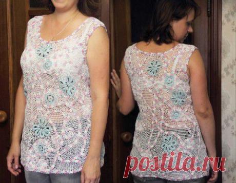 Ажурная кофточка с элементами ирландии и фриформа | Подружки