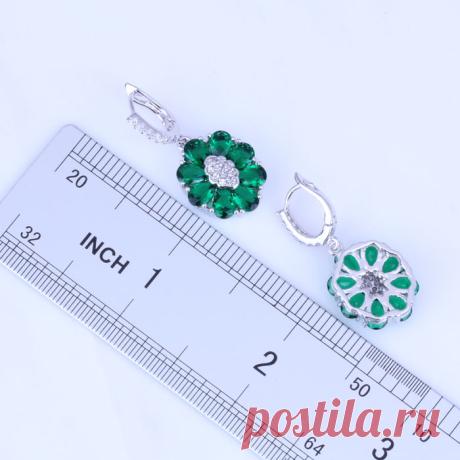 Довольно зеленый изумрудный цветок серьги для женская мода свадьба ювелирные изделия 18 К позолоченные серьги J0344 купить в магазине Layla Jewelry на AliExpress