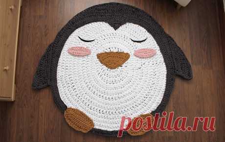 Como hacer una alfombra en trapillo de Pingüino | PatronesMil