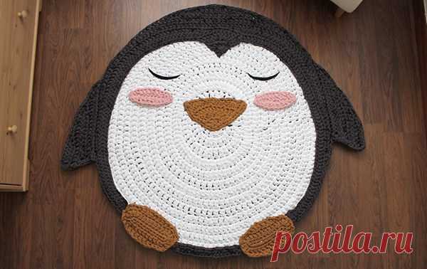 Como hacer una alfombra en trapillo de Pingüino | PatronesMil