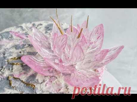 Цветок из изомальта без молдов/Isomalt flower without mold