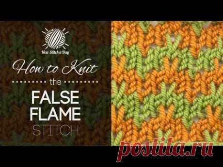 How to Knit the False Flame Stitch - NewStitchaDay.com