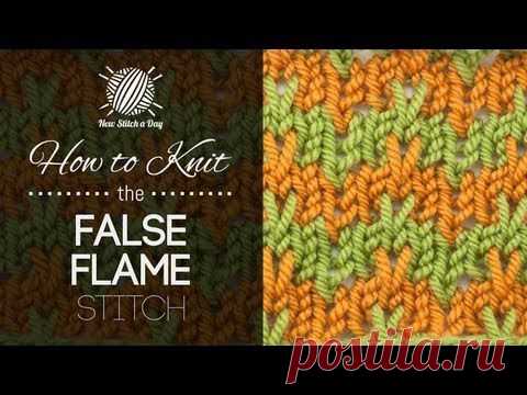 How to Knit the False Flame Stitch - NewStitchaDay.com
