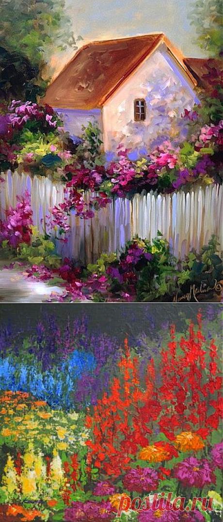 Bougainvillea Cottage Garden and My Coronado Show by Nancy Medina, original painting by artist Nancy Medina | DailyPainters.com