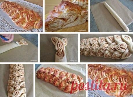 Рулет - плетёнка
Тесто:
150 мл молока (тёплого) + 100 мл кефира (тёплого) - можно просто молоко взять (250 мл)
1 п. сухих дрожжей (7 г)
2 cт. л. сахара
1 ч. л. соли
1 яйцо
500 муки
6 ст. л. растит. масла (70 мл)