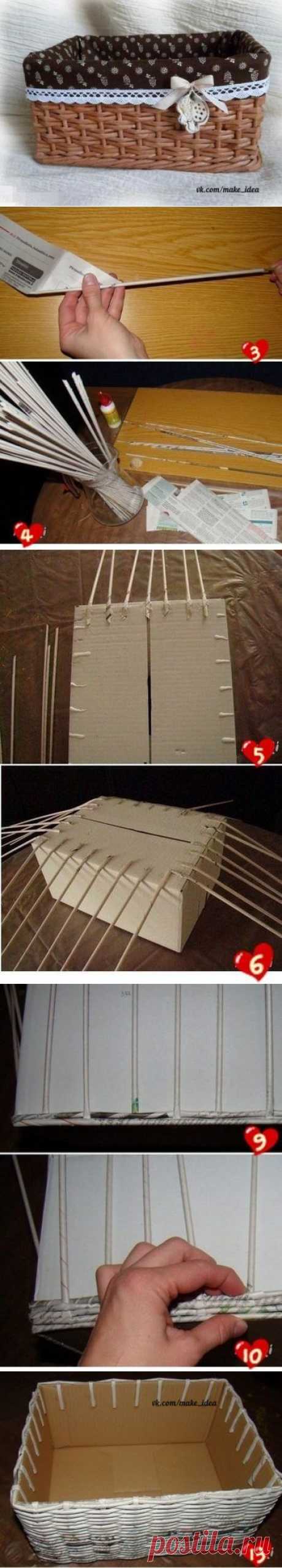 плетем из газетных трубочек.