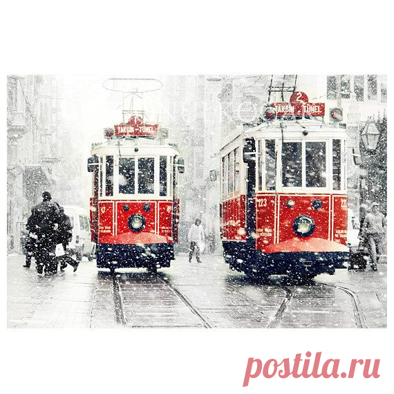 Wall decor SALE Winter Photography Tram photography by gonulk