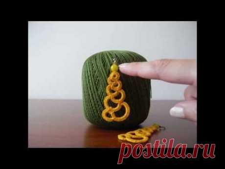 5' TUTORIAL FACILE E VELOCE ORECCHINI COL CHIACCHIERINO AD AGO EARRINGS NEEDLE TATTING