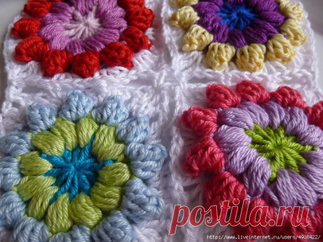 Квадратный мотив &quot;Mandala-Granny&quot;. МК в фото.