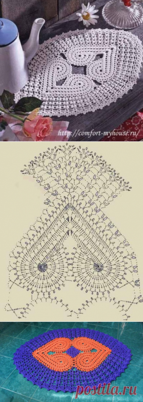 Коврик &quot; Два сердца&quot;