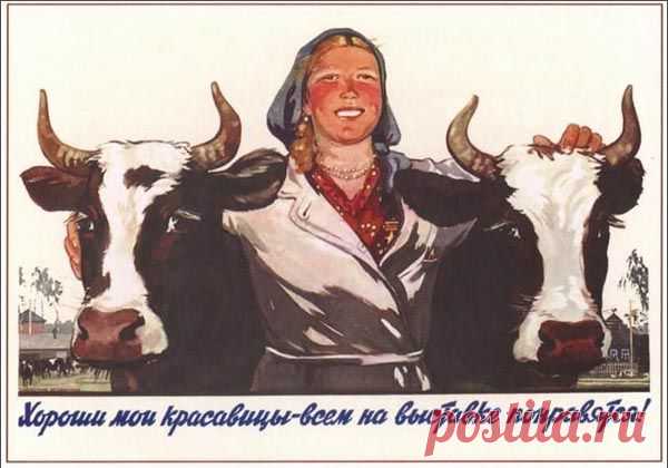 Советские плакаты про женский труд.