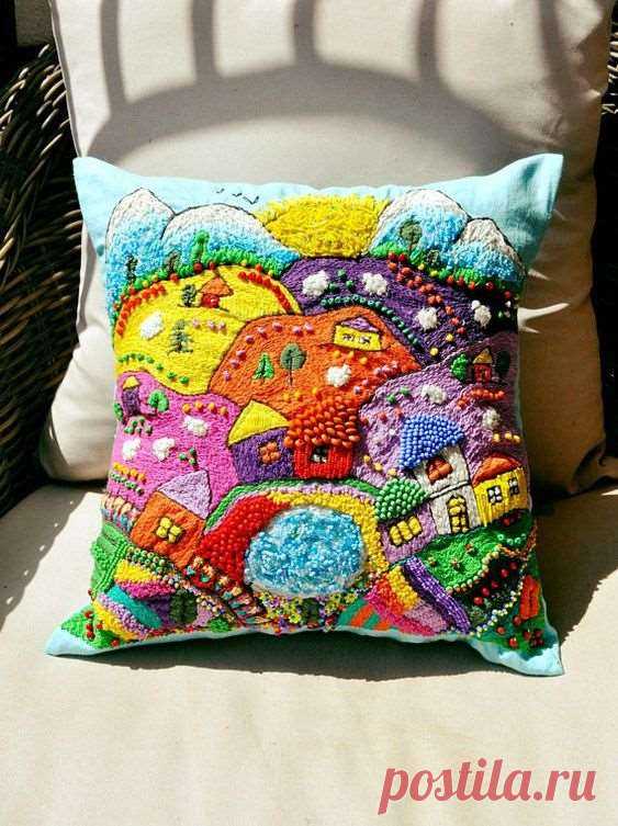 Идеи красивых диванных подушек . Милая Я