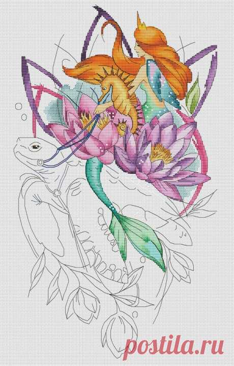 Подводный мир. Рисунок Эли Корицыной https://vk.com/koritsinaeleonora Процесс 
3 
Размер будет 130w X 226h крестиков 
(14 каунт, 23,6w X 41h cм). 
Будет палитра ДМС и ПНК. Крест, полукрест, возможно несколько петитов на лице, бэкстич (в основном счетный, дробного не мно. 
Expandir texto ...