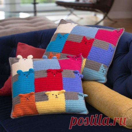 Вязаные подушки «Котята» и «Щенки» | Приятные мелочи | HandMade39.ru