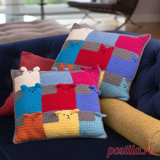 Вязаные подушки «Котята» и «Щенки» | Приятные мелочи | HandMade39.ru