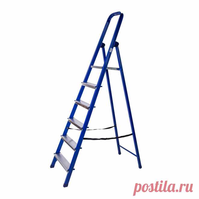 Стремянка стальная STAIRS синяя 6 ступеней купить по цене 1399.0 рублей в интернет-магазине ОБИ с доставкой. Основные характеристики: Материал: Сталь , Максимальная нагрузка: 150 кг , Количество ступенек: 6