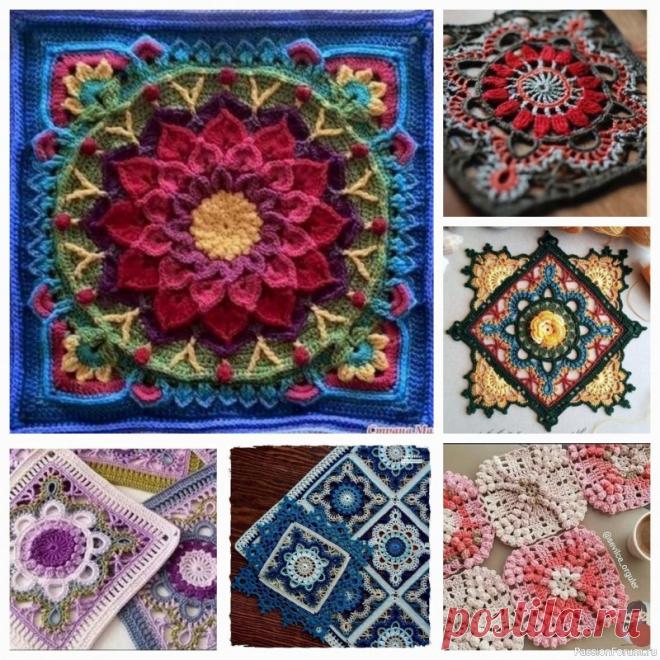 Мотивы крючком для уютных пледов и покрывал. Схемы | Вязание крючком для начинающих