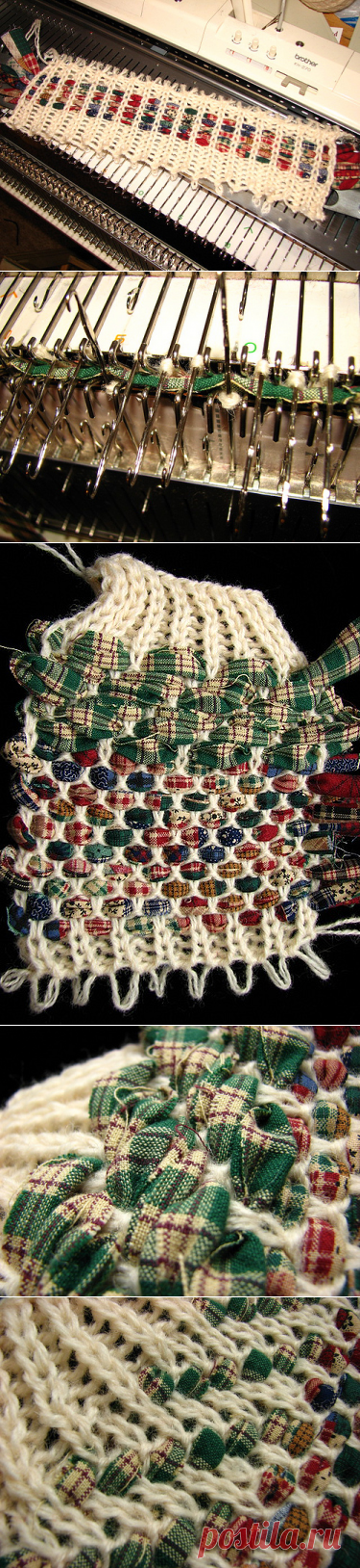 Knit-Weaving and Rag Rug Knitting Machine Experiments | Stripes