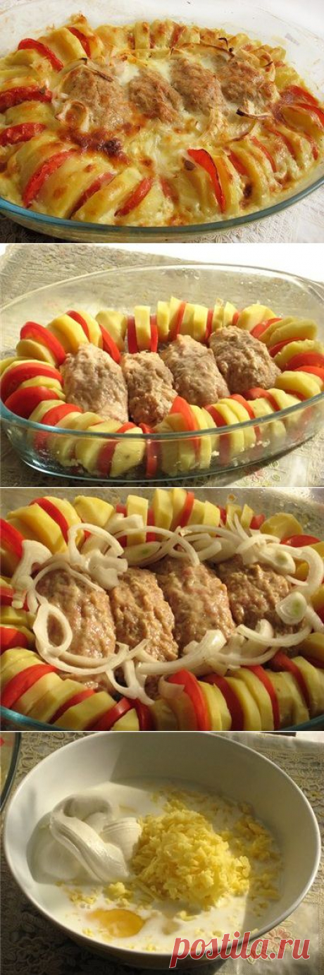 Как приготовить запеченные куриные котлетки с гарниром полосатый рейс - рецепт, ингридиенты и фотографии