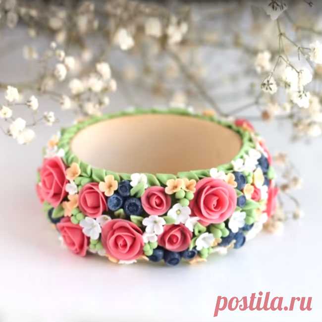 Широкий браслет из полимерной глины своими руками. Мастер-классы | Креаликум